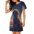 thumbnail image 2 of Daiia Starry Sky Cloud Puppy Print Women's Nightshirt Soft Nightgowns for Women Short Sleeve dress Short-sleeved Sleepwear, 2 of 6