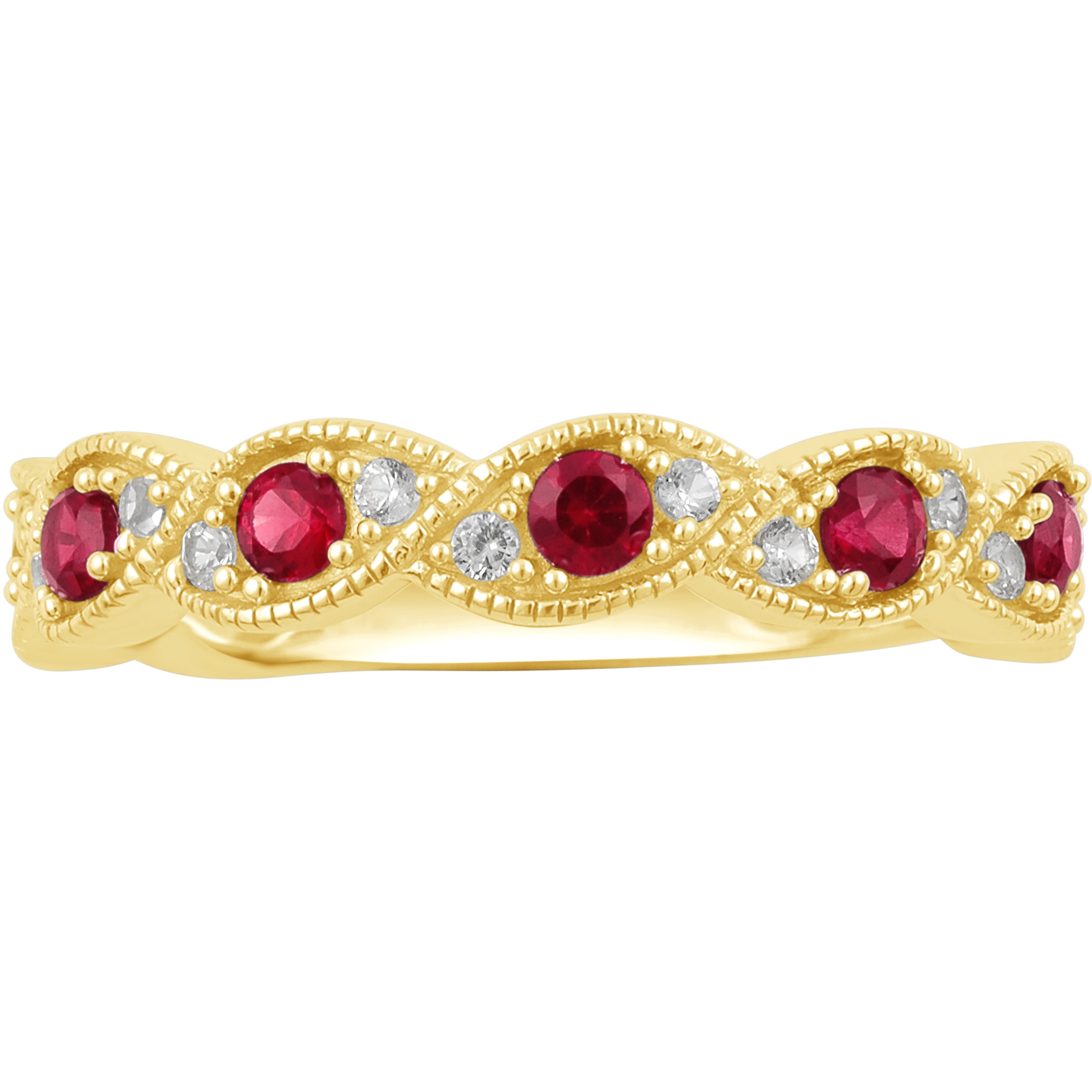 Diamond Accent And Created Ruby Gold Ton