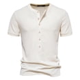 thumbnail image 1 of zanvin Hauts d'Été, Chemise Ajustée à Col en V pour Hommes, 1 of 2