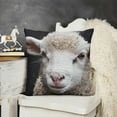 thumbnail image 2 of YINGXI  Square Throw Pillow Covers Lovely White Lamb Pillow Cases Decorative for Home Bedroom Sofa Sheep Farm Animal Dark Background Creative Print Pillowcases Standard Size 20x20in, 2 of 5