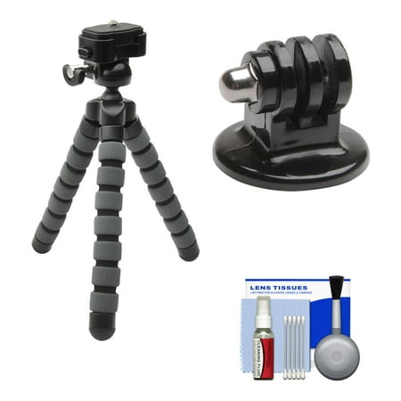 Precision Design PD-T14 Flexible Compact Camera Mini Tripod with Adapter + Cleaning Kit for Original HD HERO, HD HERO2, HERO3, HERO3+, HERO4