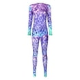 thumbnail image 3 of Haitryli Womens Full Length Fish Scale Mermaid Jumpsuit Mock Neck Long Sleeve Bodysuit Unitard Type B L, 3 of 7
