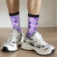 thumbnail image 5 of Goofa Violet Printed Men's Crew Socks, Soft Durable Breathable Moisture-Wicking with Odor Control Cotton socks, 5 of 9