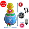 thumbnail image 2 of 4 Foot Tall Easter Inflatable Yellow Baby Chick with Red Flower and Blue Egg Pre-Lit LED Lights Outdoor Indoor Holiday Blow up Lighted Yard Lawn Home Family Outside Decor Party Decoration, 2 of 7