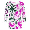 thumbnail image 5 of Raeneomay 3/4 Length Sleeve Womens Tops Women's Fashion Printed T-Shirt Blouse Round Neck Casual Tops, 5 of 6