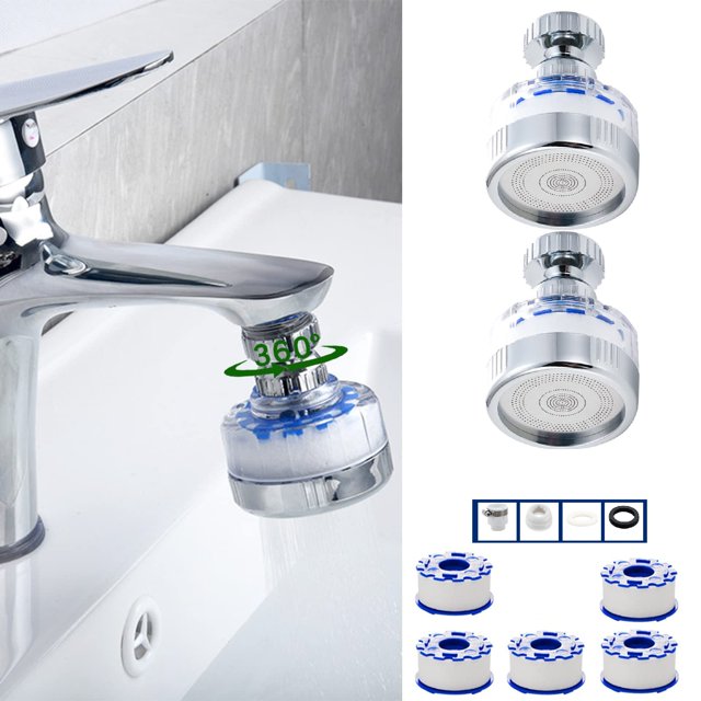 Daupanzees Bathroom Sink Filter, Universal 360 ° Rotating Faucet Water Filter, FaucFilters