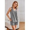 thumbnail image 3 of Ekouaer Womens Sleeveless Pajamas Set Cotton Pj Sets Tank Top and Shorts Sleepwear Summer 2 Piece Loungewear, 3 of 6
