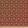 thumbnail image 2 of Ambesonne Geometric Fabric by the Yard Upholstery, Grid Like Hexagonal Forms, 2 Yards, Red and Beige, 2 of 5