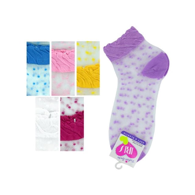 Bulk Buys GH346-108 Mid Cut Dots Socks, 6-8 Size