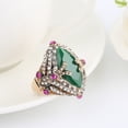 thumbnail image 5 of Womens Alloy Ring With Zircon Inlaid Emerald Bohemian Hollow Design Jewelry Gift For Her Size 7 8 Boho Sparkle, 5 of 5