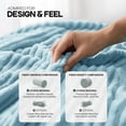 thumbnail image 4 of Utopia Bedding Fluffy Striped Fleece Blanket Washed Blue Throw, 50x60 Inch Warm, Lightweight, Ribbed, Soft, Cozy, Bed, Sofa, Chair, Home Decor, Gift, 4 of 5