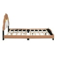 thumbnail image 6 of Full Size Upholstered Leather Platform Bed With Lion-Shaped Headboard, Brown, 6 of 9