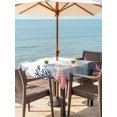 thumbnail image 3 of Outdoor Tablecloth with Umbrella Hole for Patio/Picnic/Party/Camping, Coastal Starfish Waterproof Table Cloth Square Cover Washable, Ocean Weeping Coral Beach Conch (60"x 60"), 3 of 9