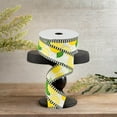 thumbnail image 2 of Craig Bachman Ribbon Lemon with Leaves Thin Stripes Off-White 1.5 Inch x 30 Feet, 2 of 3