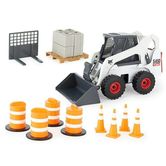 ERTL ERT47259 Bobcat Skid Steer with Barrells & Cones - Big Farm Series
