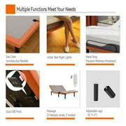 ESHINE Queen Adjustable Bed Frame, with Massage, Wireless Remote, USB, Under Bed Night Light, Head and Foot Incline, 3000 Series