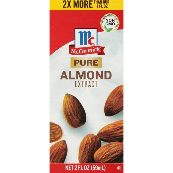 McCormick No Artificial Flavors Pure Almond Extract 2 fl oz Box (Pack of 4)