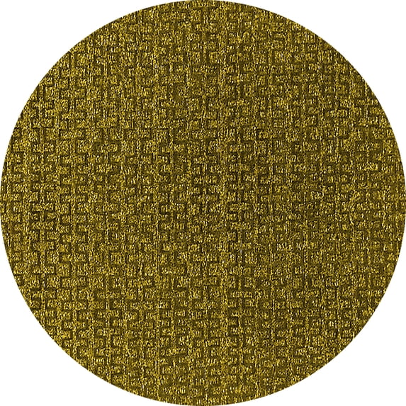 Ahgly Company Indoor Round Oriental Yellow Industrial Area Rugs, 5' Round