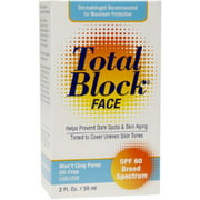 Total Block Face Sunscreen, SPF 60, Tinted 2 oz (Pack of 4)