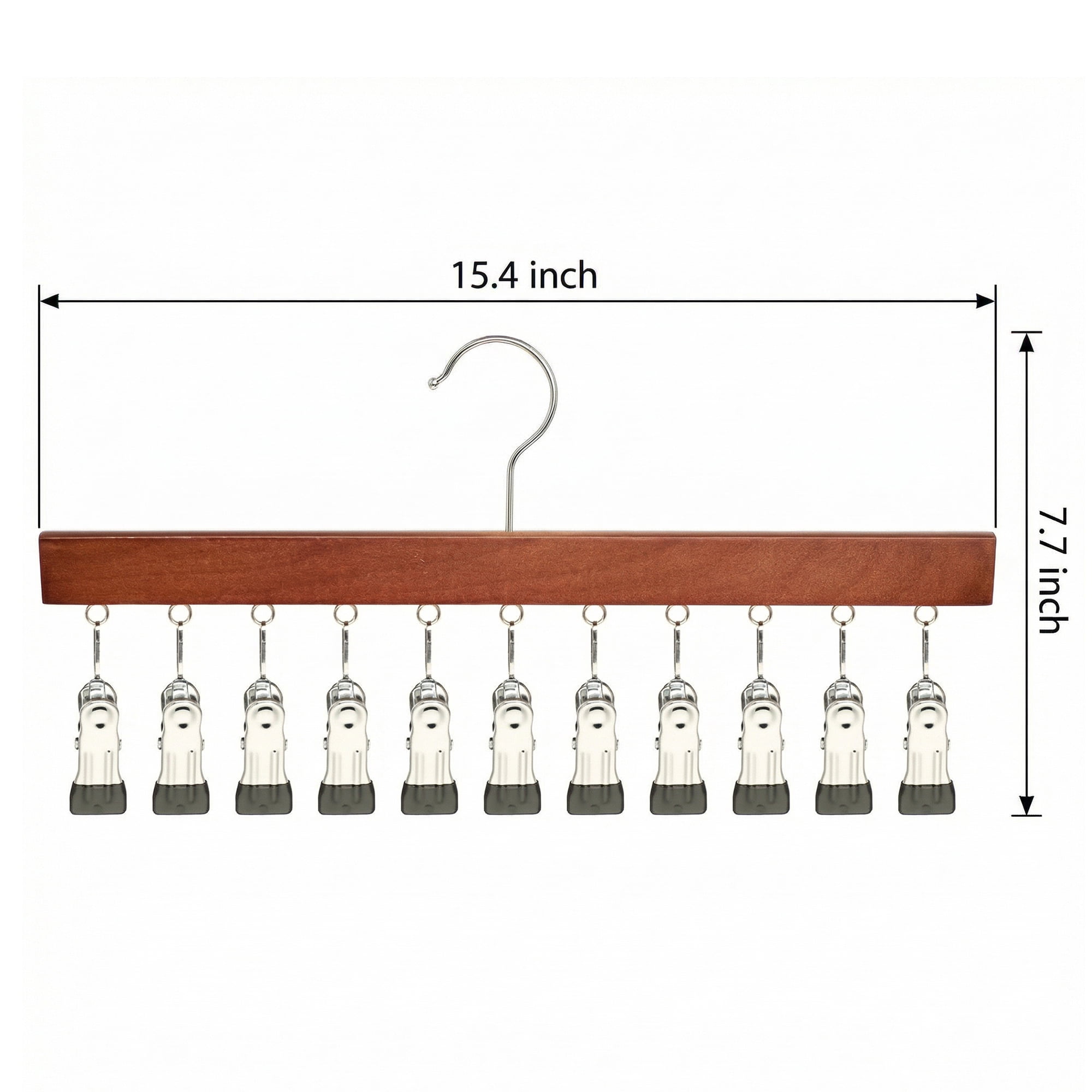 Unique Bargains Space Saving Wood Hat Hangers With 12 Hooks Dark Brown