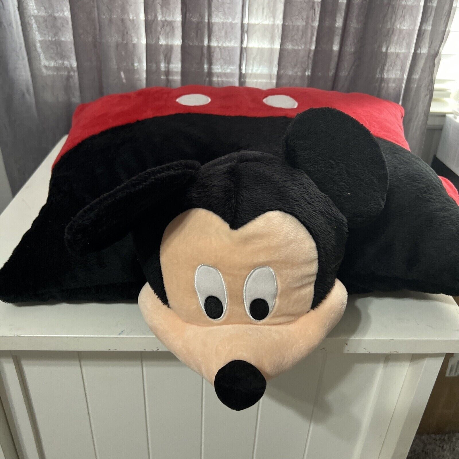 Disney Parks Mickey Mouse Pillow Pet 20" Plush Stuffed Animal Used