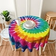 thumbnail image 6 of Round Tablecloth 60 inch, Tie Dye Round Table Cloth, Stain Resistance, Water Repellent and Wrinkle-Free, Colorful Circle Tablecloth for Home Kitchen Dining Party Patio Indoor and Outdoor Use, 6 of 6
