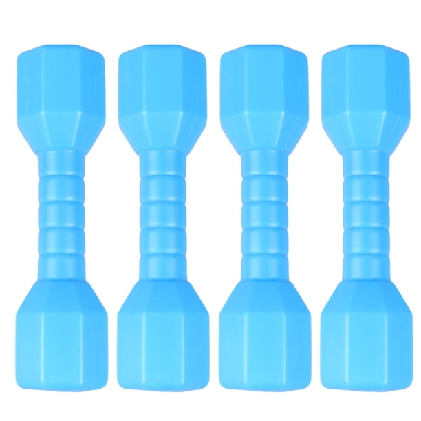 4 mancuernas octogonales para niños, equipo de fitness de plástico para exteriores, herramienta de baile para niños, juguete de ejercicio (azul)