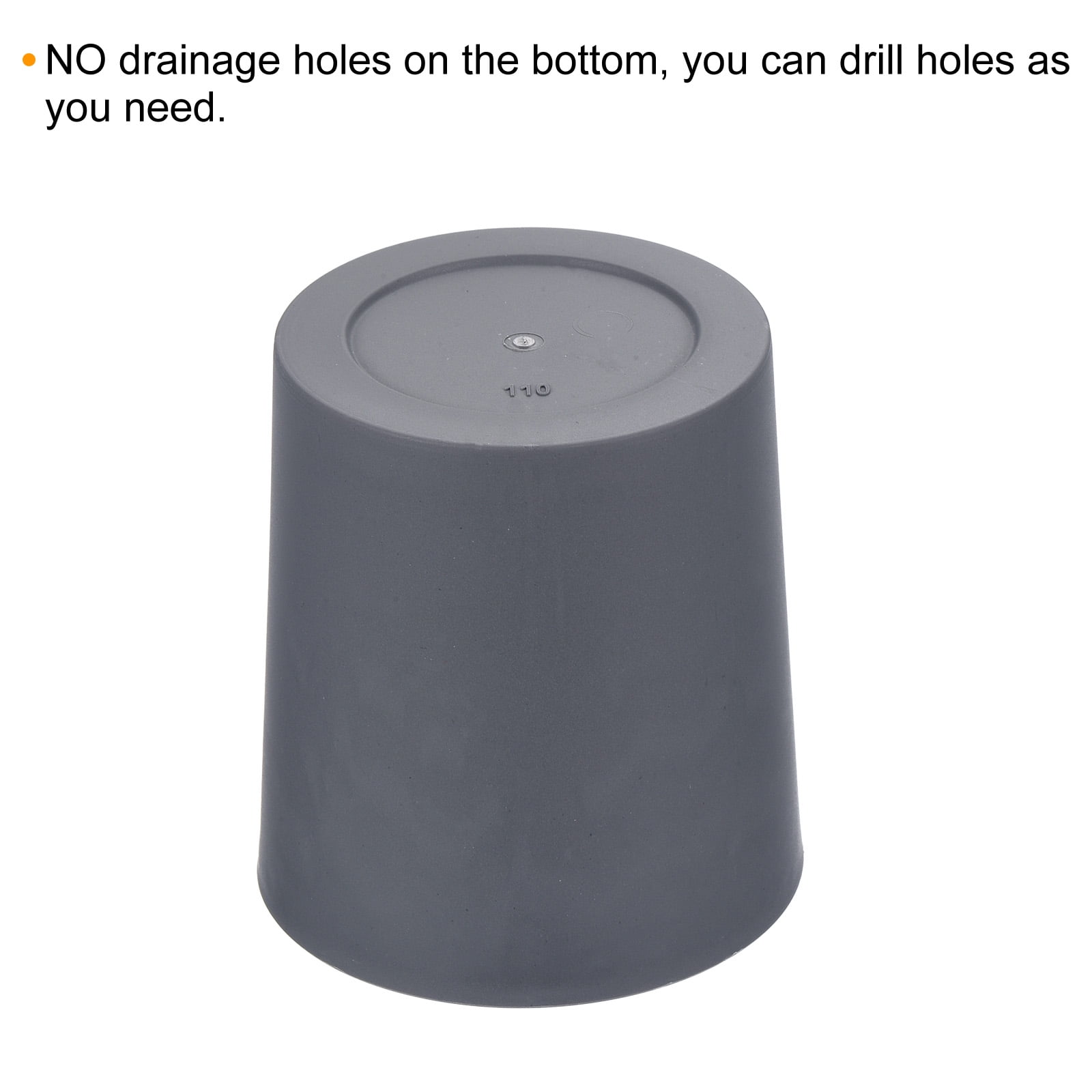 Uxcell 4" Round Plastic Planter Flowerpot Container Indoor Outdoor, Gray 8 Pack