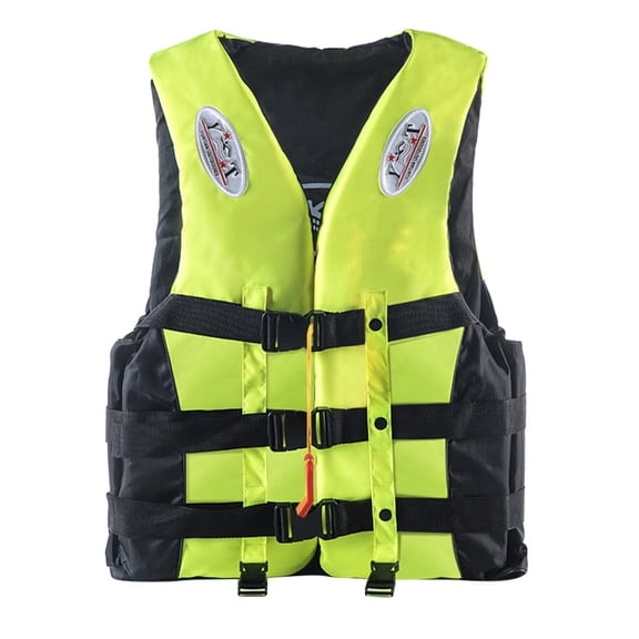 Camo Life Jacket with Adjustable Straps for Hunting Fishing Outdoor Sports and Water Safety Yellow M