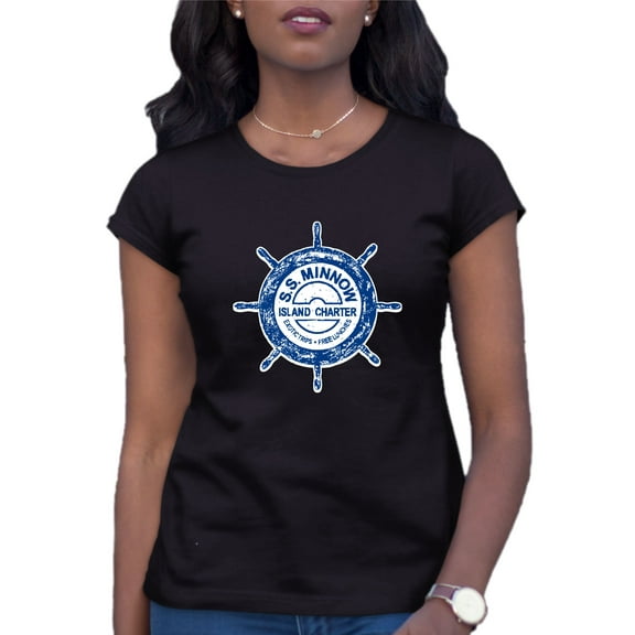 Womens SS Minnow Funny Retro T-Shirt