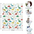 thumbnail image 4 of White Cartoon Dinosaurs Bones Leaves Pattern Blanket,Comfortable Soft Flannel Throw Blanket,All Season,Warm Lightweight Blankets for Sofa Bed Couch Living Room Chair,30"x40", 4 of 4