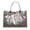 Gray, variant on Women's PVC Tote Bag Large Letter Print Shoulder Bag Kraft Paper Work Handbags Purses with Top Handle Commuting Hand-Held Storage Bag, Black
