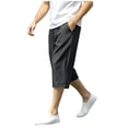 thumbnail image 6 of Men's Long Athletic Shorts 13'' Quick Dry Workout Running Capri Pants Loose Fit Lightweight Sports Gym Basketball Shorts with Pockets Black, 6 of 6
