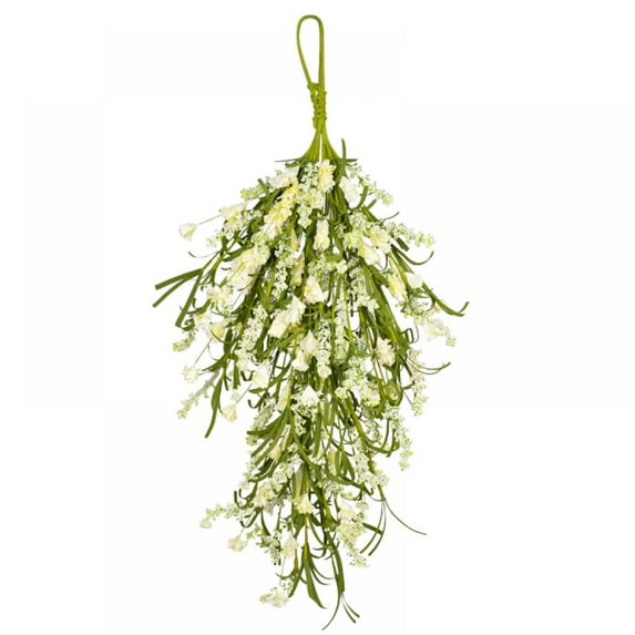 Fall Harvest Swag Decorative Swag 25inch with Wheat Ear Fall Leaves Artificial Flower for Thanksgiving Christmas Halloween Wall Decor