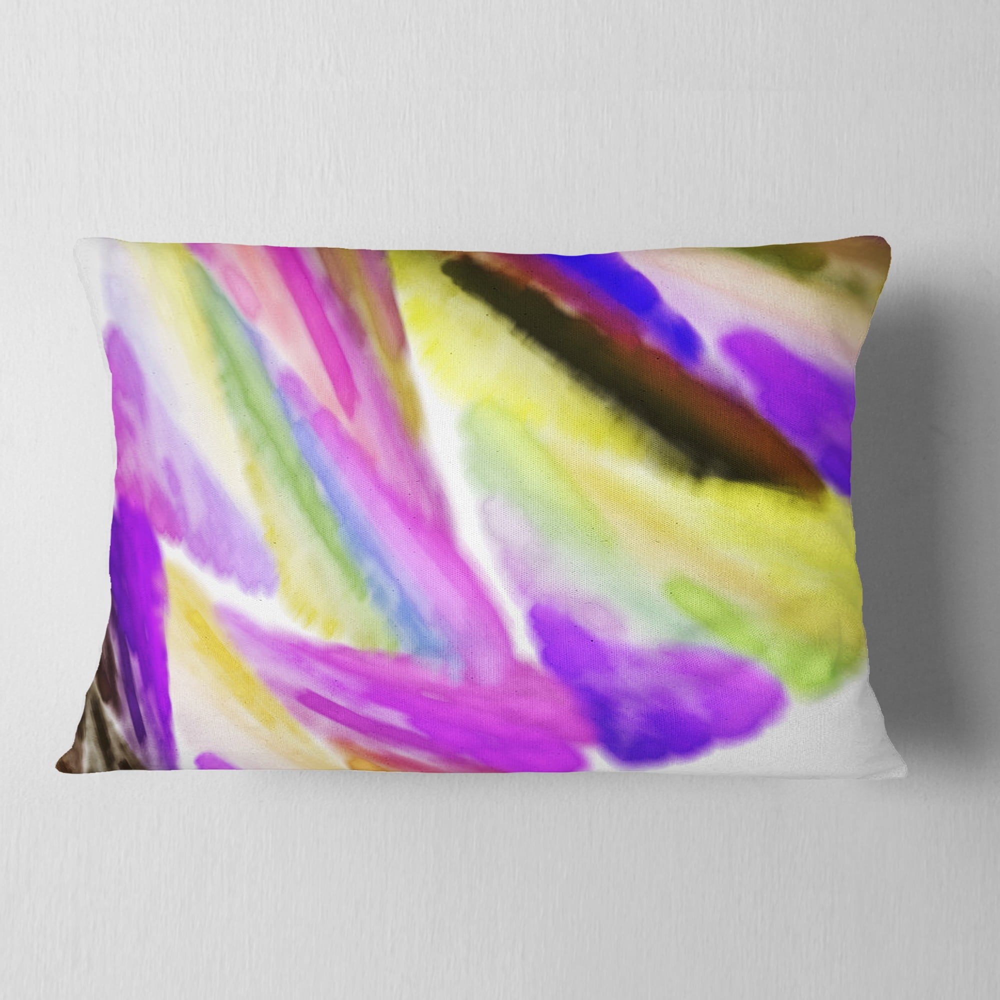 Designart Purple Vibrant Brushstrokes - Abstract Throw Pillow - 12x20