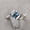 Black Vermeil, variant on Princess Cut Lab Grown Alexandrite Ring, Bypass Engagement Ring, 7x7mm June Birthstone Promise Ring for Women Silver 7