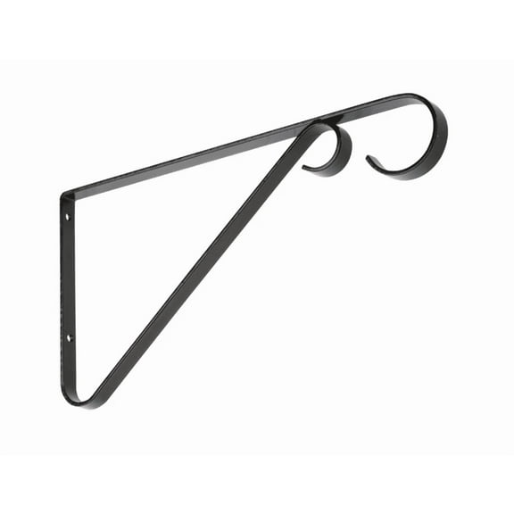 Black Metal Wall Plant Bracket, 12 in. – Heavy-Duty Hanging Hook for Planters, Bird Feeders, and Outdoor Décor