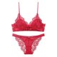 thumbnail image 1 of Ropa interior de mujer, ropa interior sexy de encaje sin aro de acero, copa triangular de algodón fino, hermosa espalda, pecho grande, conjunto de sujetador pequeño, 1 of 6