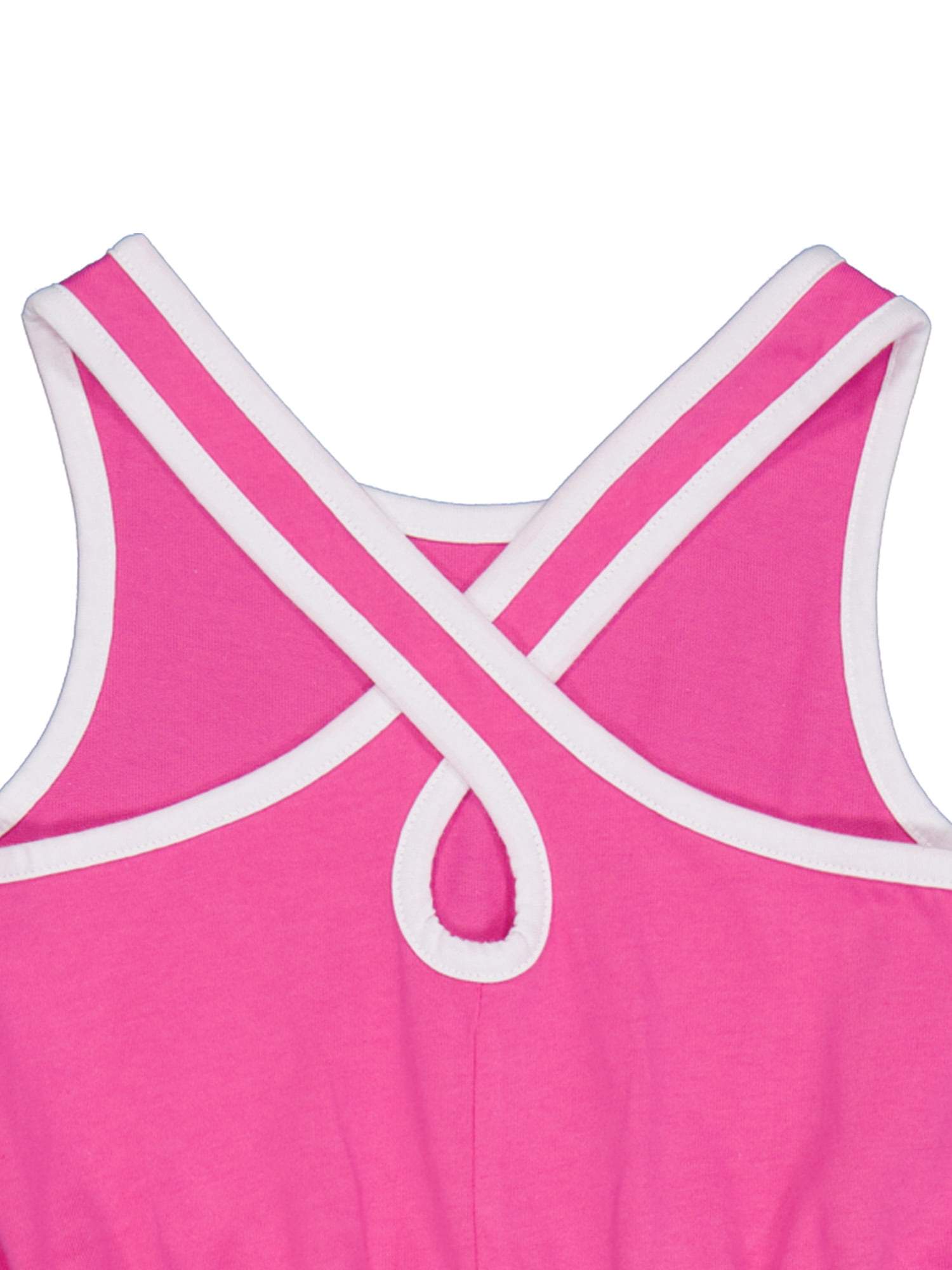 Wonder Nation Girls Play Romper 2pk, Sizes 4-18 & Plus