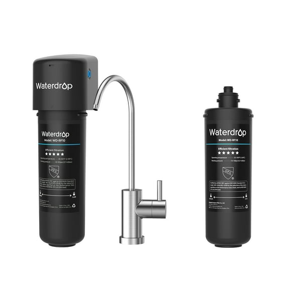 Waterdrop 10UB Under Sink Water Filter System, With Extra RF10 Water Filter