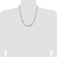 thumbnail image 2 of Diamond2Deal 925 Sterling Silver Rhodium-plated 9 mm Figaro Chain Necklace for Mens 22", 2 of 5