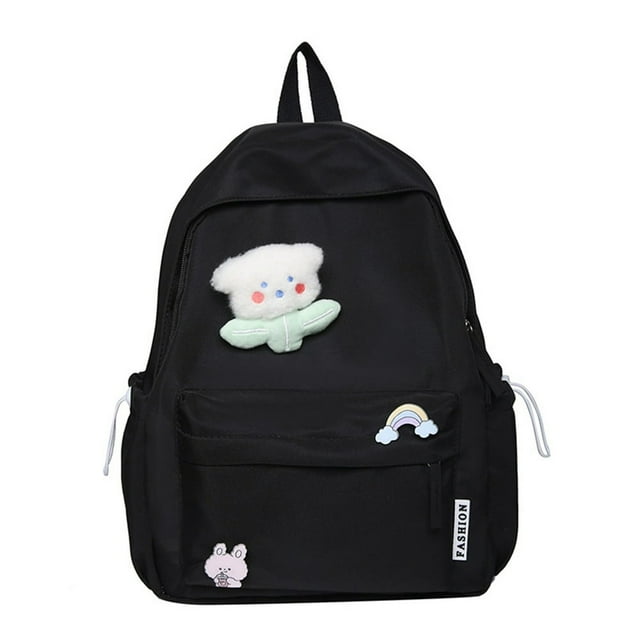 Fashion Rucksack Simple School Bookbag Multi-Pocket Cute For Girl (Green)
