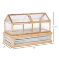 thumbnail image 3 of Dranite Raised Garden Bed with Greenhouse Top, Wooden Cold Frame Planter, 48x24x32.25 Inch, Natural, 3 of 6