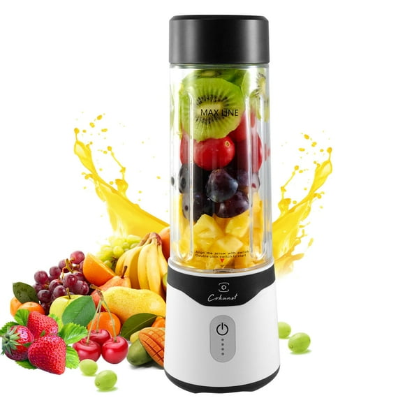 Licuadora portátil COKUNST 530 ml con 6 cuchillas recargables por USB