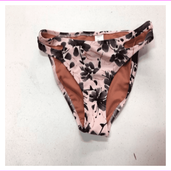 Hula Honey Women's Floral Cutout Hipster Bikini Bottom S/Pink