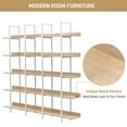 thumbnail image 5 of 5-Tier Bookcase, 70" Tall Wood Display Shelf with Adjustable Foot Pad, Large Freestanding Open Storage Shelving Unit, for Living Room, Home Office, 5 of 9