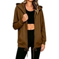 thumbnail image 5 of Enjoytime Full Zip Up Hoodie Women Drawstring Long Sleeve Hooded Jacket Fall Winter Fashion Casual Sweatshirt with Pockets, 5 of 8
