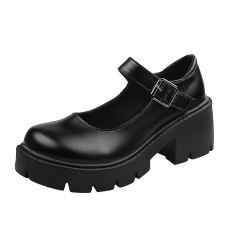 

Paiwinds Boots for Women British Shoes Women Mary Janes Vintage Girls Students High Heel Cosplay Shoes