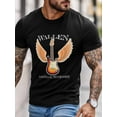 thumbnail image 3 of Men's T-Shirt WALLEN NASHVILLE,TENNESSEE Guitar Wings Short Sleeve Casual Tee Classic Crew Neck T-Shirt for Men, Black 4XL, 3 of 6