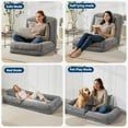 thumbnail image 7 of Lazy Sofa Bed,Adjustable Human Dog Bed Floor Chair for Adults,Convertible Sleeper Chair Comfy Small Couch with Pillows & 5 Adjustable Position for Living Room Bedroom Office, 7 of 7
